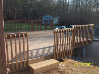 all ipe pool deck with contemporary rails  after