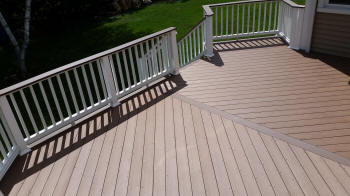 azek composite deck herrinbone floor pattern white vinyl rails deck pro