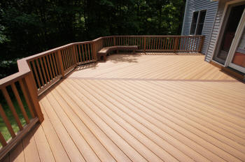 beautiful golden oak compoisite evergrain deck after