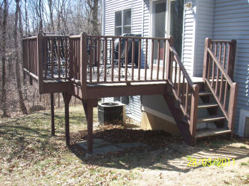 beautiful golden oak compoisite evergrain deck before