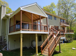 custom ipe deck with tigerwood rails deckorators aluminum spindles