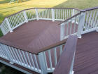 custom multi level azek mahogany deck specialists inc herringobne pattern vinyl rails