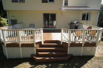 glastonbury composite deck with cool stairs after
