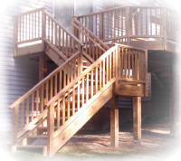 stairs with intermediate landing treated