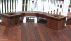 ipe deck with bench and planters