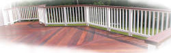 ipe deck white vinyl rails