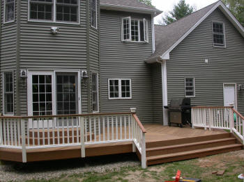 ipe deck with wide ipe stairs