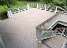 morado azek decking with acacia picture framing treatment with custom stairs and landing