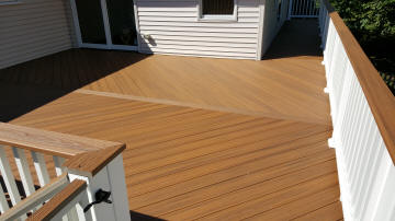 trex composite deck hanna gold upper level herringbone floor pattern