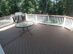 two color evergrain deck with grille corner