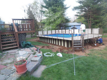 vernon composite pool deck before