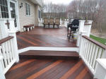 2 level ipe decking king posts vinyl rails