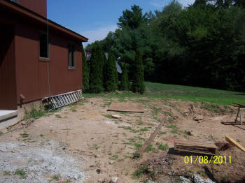 all ipe pool deck with contemporary rails  before