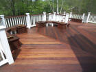 ipe deck with king post vinyl rail system