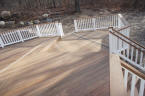 ipe decking mutli level raw with vinyl rails