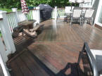 oiled ipe deck king posts vinyl rails custom floor pattern